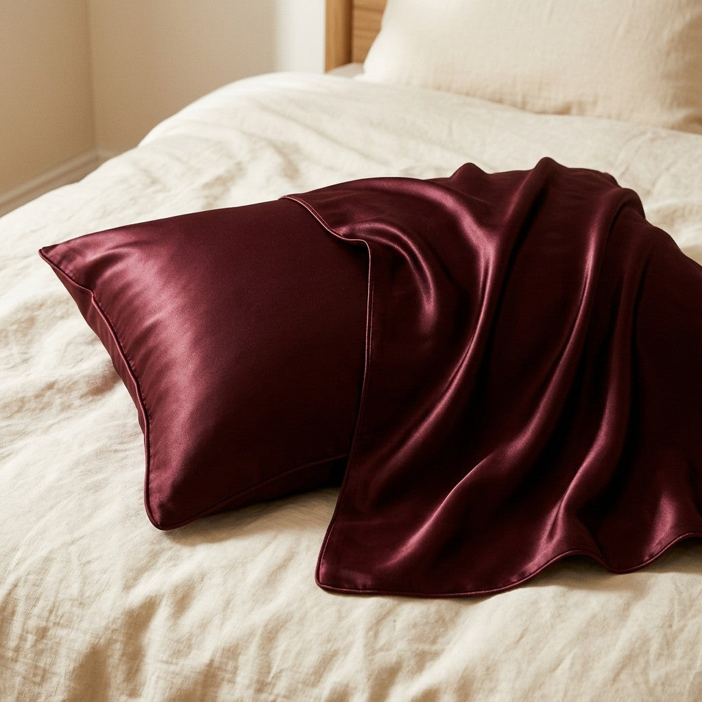 Oxblood mulberry silk pillowcase
